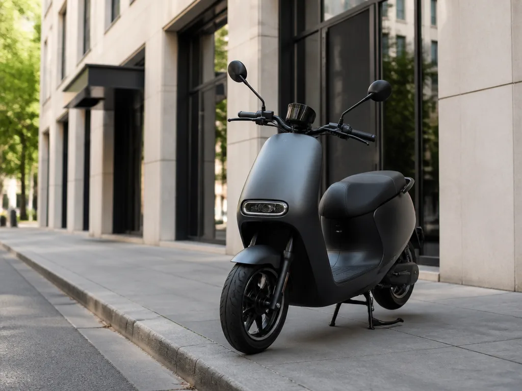 Modern elscooter parkerad på en stadsgata — bäst i test elsparkcykel 2026